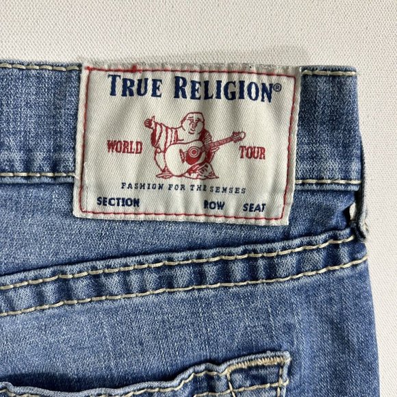 True Religion Men 36x34 Rocco No Flap Big T Relaxed Skinny Jeans Distressed ￼‎ - Picture 11 of 12